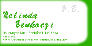 melinda benkoczi business card